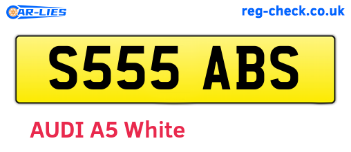 S555ABS are the vehicle registration plates.