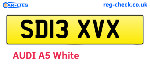 SD13XVX are the vehicle registration plates.