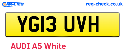 YG13UVH are the vehicle registration plates.