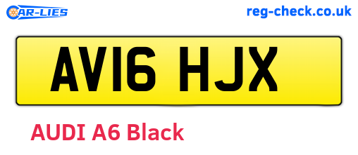 AV16HJX are the vehicle registration plates.