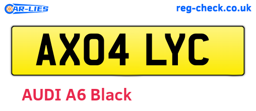 AX04LYC are the vehicle registration plates.