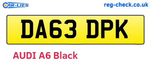 DA63DPK are the vehicle registration plates.