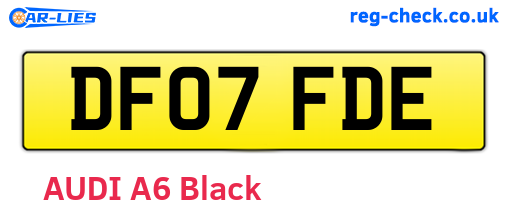 DF07FDE are the vehicle registration plates.