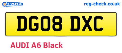DG08DXC are the vehicle registration plates.