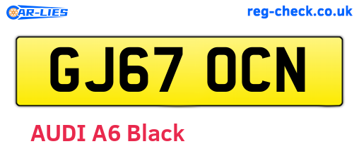 GJ67OCN are the vehicle registration plates.