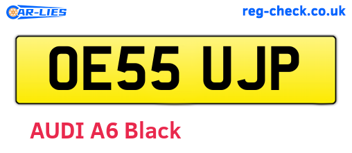 OE55UJP are the vehicle registration plates.