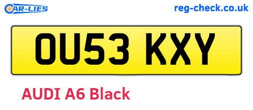 OU53KXY are the vehicle registration plates.