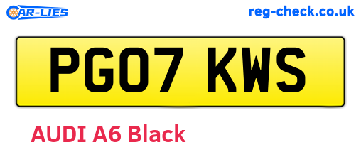 PG07KWS are the vehicle registration plates.