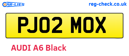 PJ02MOX are the vehicle registration plates.