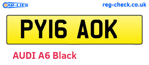PY16AOK are the vehicle registration plates.