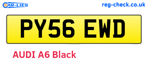 PY56EWD are the vehicle registration plates.