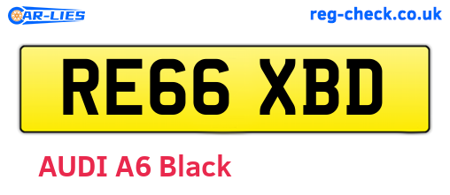 RE66XBD are the vehicle registration plates.