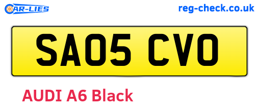 SA05CVO are the vehicle registration plates.
