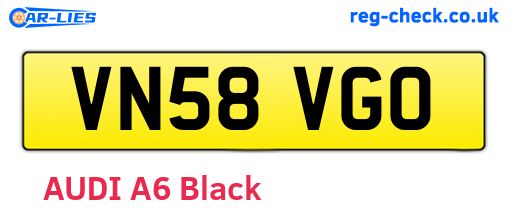 VN58VGO are the vehicle registration plates.