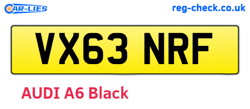 VX63NRF are the vehicle registration plates.
