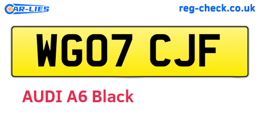 WG07CJF are the vehicle registration plates.