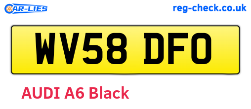 WV58DFO are the vehicle registration plates.