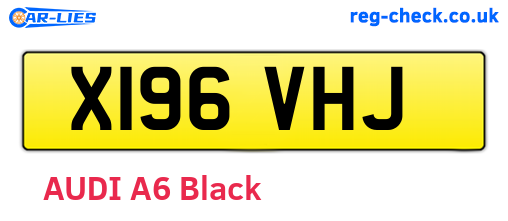 X196VHJ are the vehicle registration plates.