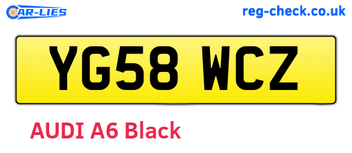 YG58WCZ are the vehicle registration plates.
