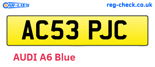AC53PJC are the vehicle registration plates.