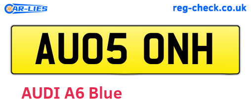 AU05ONH are the vehicle registration plates.