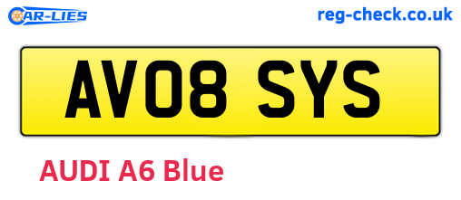 AV08SYS are the vehicle registration plates.