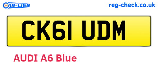 CK61UDM are the vehicle registration plates.