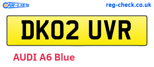 DK02UVR are the vehicle registration plates.