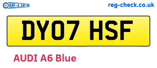 DY07HSF are the vehicle registration plates.