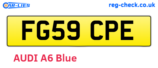 FG59CPE are the vehicle registration plates.