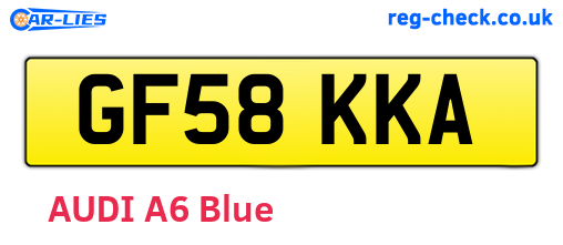 GF58KKA are the vehicle registration plates.