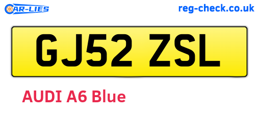 GJ52ZSL are the vehicle registration plates.
