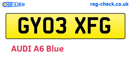 GY03XFG are the vehicle registration plates.