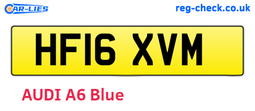 HF16XVM are the vehicle registration plates.