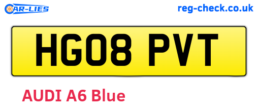 HG08PVT are the vehicle registration plates.