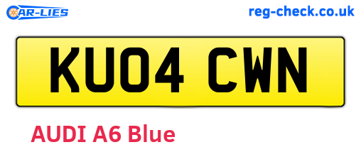 KU04CWN are the vehicle registration plates.