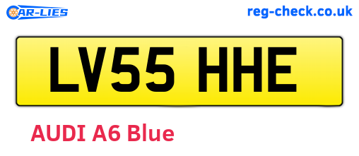 LV55HHE are the vehicle registration plates.
