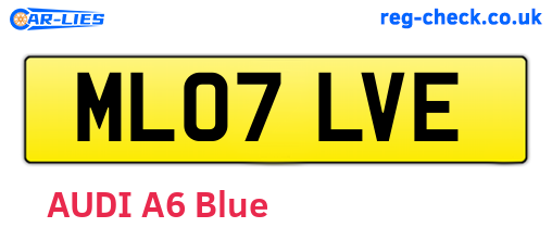 ML07LVE are the vehicle registration plates.