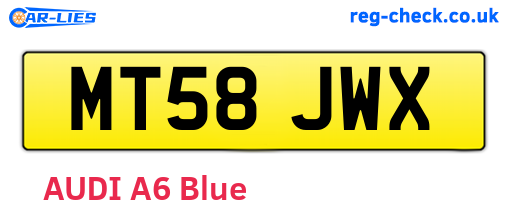 MT58JWX are the vehicle registration plates.