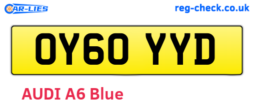 OY60YYD are the vehicle registration plates.