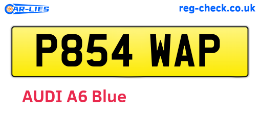 P854WAP are the vehicle registration plates.