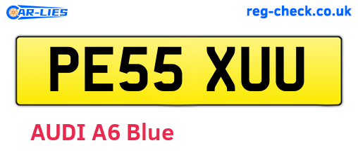 PE55XUU are the vehicle registration plates.
