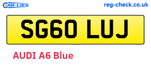 SG60LUJ are the vehicle registration plates.