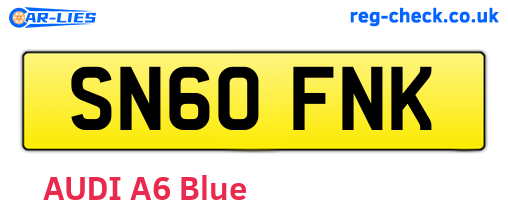 SN60FNK are the vehicle registration plates.
