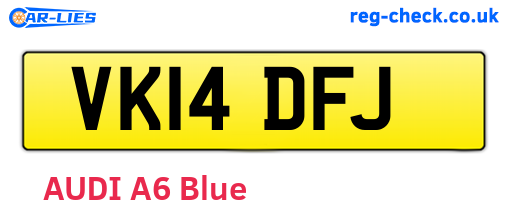 VK14DFJ are the vehicle registration plates.