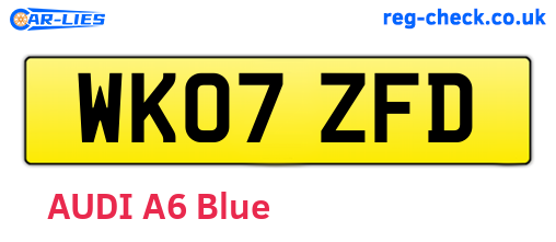WK07ZFD are the vehicle registration plates.