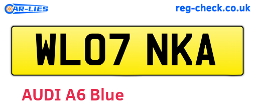 WL07NKA are the vehicle registration plates.