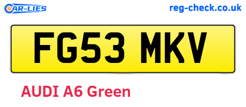 FG53MKV are the vehicle registration plates.