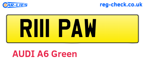 R111PAW are the vehicle registration plates.