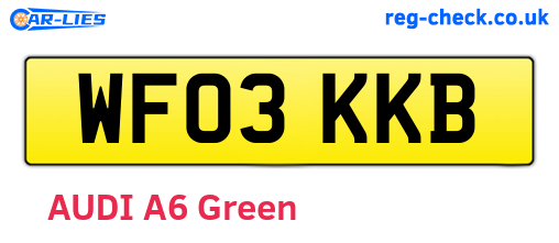 WF03KKB are the vehicle registration plates.